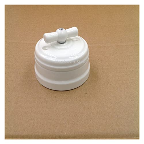 yaoqijie ヨーロッパのセラミックノブスイッチ屋外照明高周波セラミック壁ライトスイッチ EUソケット lasting (Color : 1 Hole Wood Base) 中間 画像