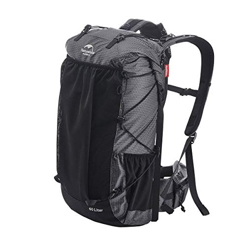 [Naturehike] 公式ショップ バックパック 登山 リュック ハイキングバッグ リュックサック アウトドア 大容量 収納性 防水 防災 軽量 高通気性 多機能 男女兼用 旅行用 スポーツ キャンプ レインカバー付き (ブラック(60+5L)) 画像1