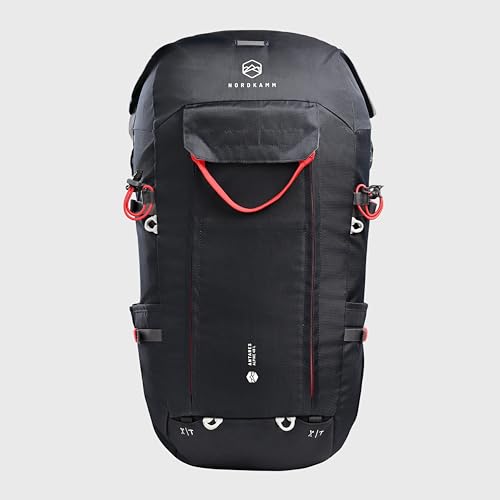 [NORDKAMM] ドイツで年間7000個販売 登山バックパック 40L レインカバー ヘルメットホルダー付き 防水 耐水圧3000mm 軽量 大容量 防災 災害用 旅行 アウトドア キャンプ ザック リュック バッグ (ネイビー) 最後 画像