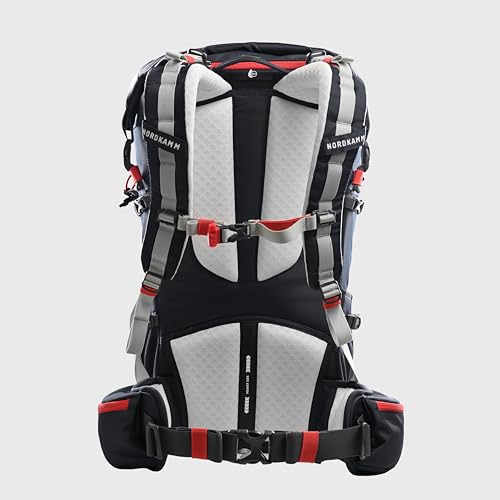 [NORDKAMM] ドイツで年間7000個販売 登山バックパック 40L レインカバー ヘルメットホルダー付き 防水 耐水圧3000mm 軽量 大容量 防災 災害用 旅行 アウトドア キャンプ ザック リュック バッグ (ネイビー) 中間 画像
