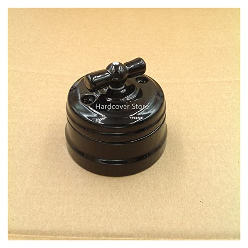 yaoqijie ヨーロッパのセラミックノブスイッチ屋外照明高周波セラミック壁ライトスイッチ EUソケット lasting (Color : 1 Hole Wood Base) 最後 画像