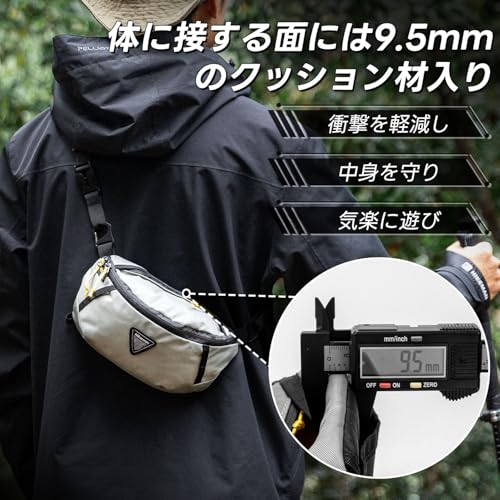 ウエストバッグ 多機能 ウエストポーチ ボディバッグ 登山用ポーチ 大容量 軽量 耐摩耗性 かっこいい バイク アウトドア サイクリング 旅行 登山 散歩 最後 画像
