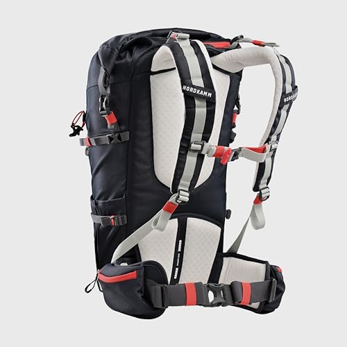 [NORDKAMM] ドイツで年間7000個販売 登山バックパック 40L レインカバー ヘルメットホルダー付き 防水 耐水圧3000mm 軽量 大容量 防災 災害用 旅行 アウトドア キャンプ ザック リュック バッグ (ネイビー) 中間 画像