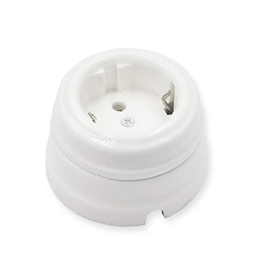 yaoqijie ヨーロッパのセラミックノブスイッチ屋外照明高周波セラミック壁ライトスイッチ EUソケット lasting (Color : 3 Holes Wood Base) 中間 画像