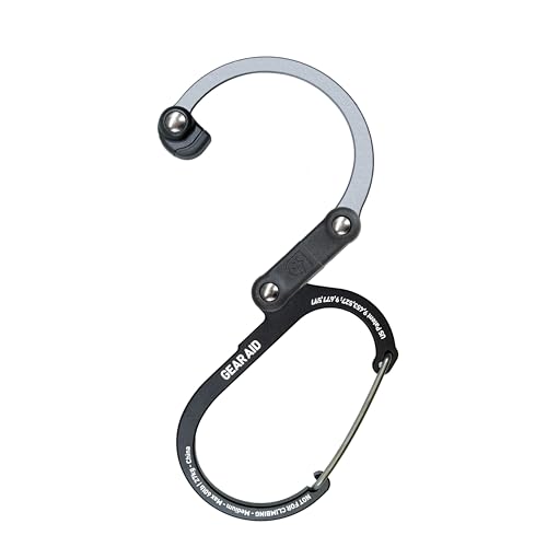 GEAR AID HEROCLIP Carabiner Gear Clip and Hook (Medium) for Camping, Backpack, and Garage Organization, Black and Gray, 1 Pack 最後 画像