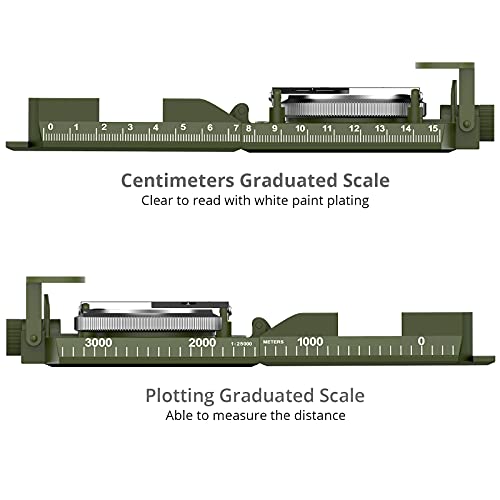 Proster 方位磁針 高精度コンパス 亜鉛合金製 傾斜計付き IP65防水性 折り畳み式 登山/狩猟/ハイキング/地質などのアウトドア活動に適用 (グリーン) 中間 画像