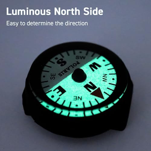 POLARIS 腕時計 コンパス 方位磁針 方位磁石 暗闇でも南北がすぐわかるオリジナルデザイン 60m防水コンパス ベルトコンパス キャンプ 登山 防災 中間 画像