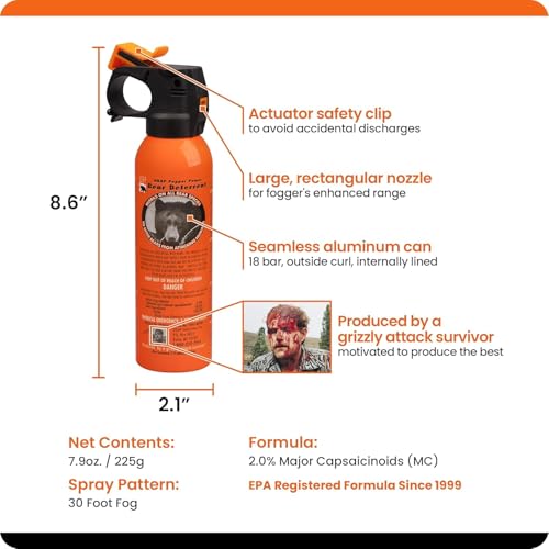 EPA認証済み ＵＤＡＰ 熊撃退スプレー ホルスター付 （アメリカ森林警備隊採用品）正規輸入品 熊スプレー 業務用 自治体導入 法人 最後 画像