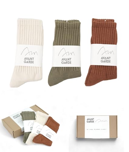 [AVANT GARDE] 靴下 レディース メンズ スポーツ ソックス 登山 ハイキング アウトドア [柔らか フィット感] 通気 中厚 高機能 ウォーキング 蒸れない 保温 吸汗速乾 クッション感 綿糸 編み目 秋冬 (JP, 22-28cm, カジュアルカラー, 3, ベージュ)【自由な素足感】 最後 画像