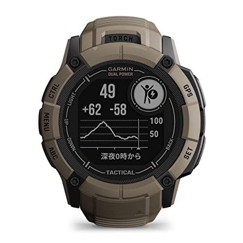 ガーミン(GARMIN) Instinct 2X Dual Power Tactical Edition Coyote Tan タフネスGPSスマートウォッチ Suica対応 防水 防塵 耐熱 ストレス値 心拍数 登山【日本正規品】 最後 画像