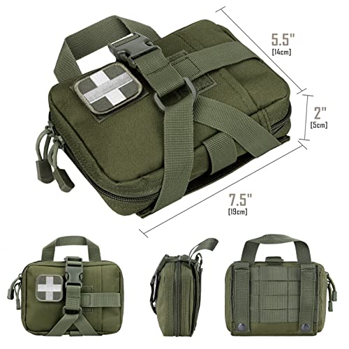 Livans タクティカルEMTポーチ リップアウェイMolle医療ポーチ IFAK ティアアウェイ応急処置キット 緊急サバイバルバッグ 旅行/アウトドア/ハイキング用 ブルー 最後 画像