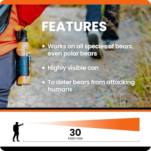 EPA認証済み ＵＤＡＰ 熊撃退スプレー ホルスター付 （アメリカ森林警備隊採用品）正規輸入品 熊スプレー 業務用 自治体導入 法人 中間 画像