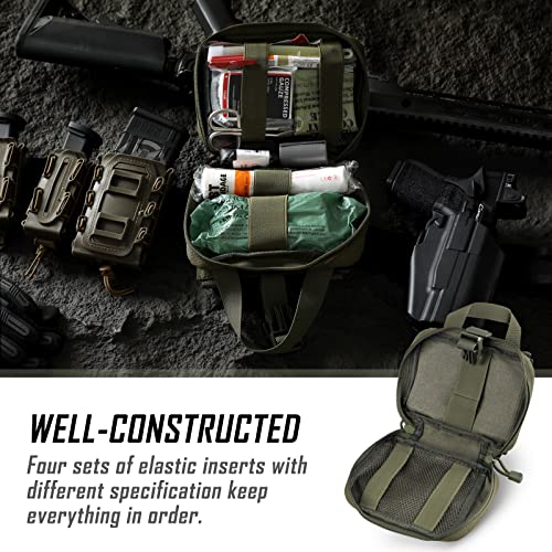 Livans タクティカルEMTポーチ リップアウェイMolle医療ポーチ IFAK ティアアウェイ応急処置キット 緊急サバイバルバッグ 旅行/アウトドア/ハイキング用 ブルー 中間 画像