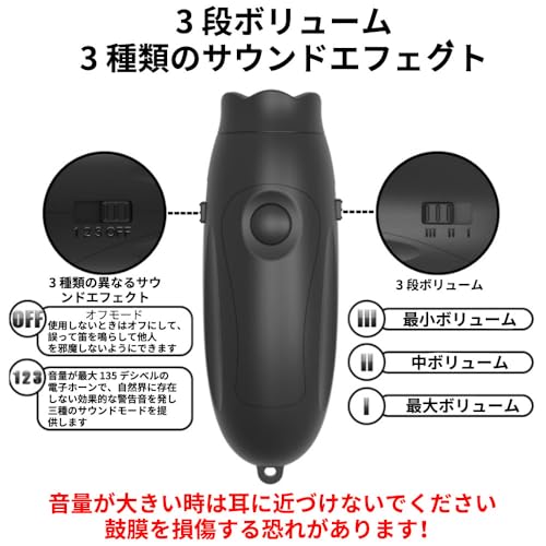 YXHH新登場 熊よけ 大音量 電子ホーン 135dB 自然界に無い警告音が効果的 【USB 充電式で、製品本体に内蔵バッテリーが付いているため、電池を頻繁に交換する必要がありません。<br />】 押すだけ簡単 衛生的 3種類の音 オレンジ 最後 画像” loading=”lazy” decoding=”async” data-id=”4295″ /></figure>
<h3><span id=