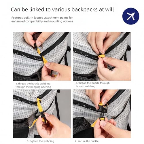 [KMCNG] バックパックモジュラー拡張ポーチハイキングバッグ用 6L 収納スペース耐引裂性防水巾着開閉バックパックモジュラー拡張ポーチ 最後 画像