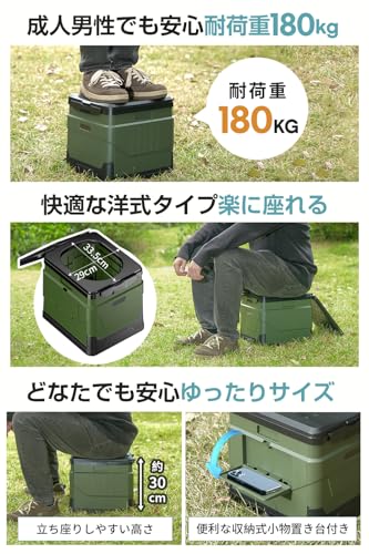 【防災士監修】簡易トイレ 携帯トイレ 耐荷重180kg コンパクト 15年保存可能 汚物袋12枚付き 多機能5役(災害/アウトドア/介護/断水/車中泊) 組み立て簡単 軽量 防災グッズ 非常用 地震対策 台風 洪水 防災セット ポータブルトイレ 長期保管 介護用トイレ 緊急用 (便座セット(12回分付き)) 中間 画像