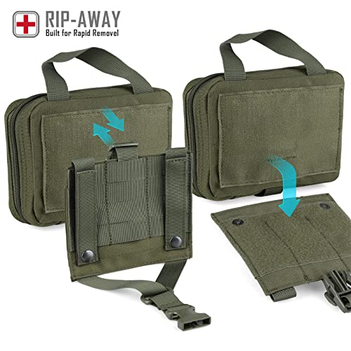 Livans タクティカルEMTポーチ リップアウェイMolle医療ポーチ IFAK ティアアウェイ応急処置キット 緊急サバイバルバッグ 旅行/アウトドア/ハイキング用 ブルー 中間 画像