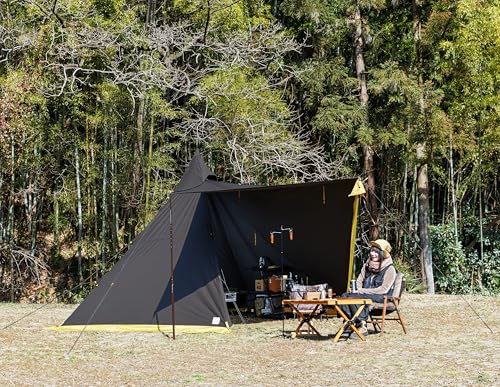 テンマクデザイン サーカスTC DX+ NATSUバージョン【窓付きフロントフラップ付】(tent-Mark DESIGNS) 2 人用 ワンポールテント スカート付き ソロ デュオ ファミリー キャンプ ロープ ペグ 収納ケース付 フルクローズ 中間 画像