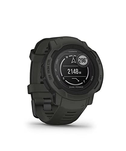 GARMIN(ガーミン) Instinct 2 Dual Power Graphite 直径45mm Suica対応 タフネスアウトドア GPS ウォッチ Android/iOS対応【日本正規品】 小 中間 画像