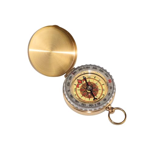 方位磁针 羅針盤 方位磁石 方向指示 コンパス 黄銅合金 キャンプ 登山 ハイキング【夜光】 中間 画像