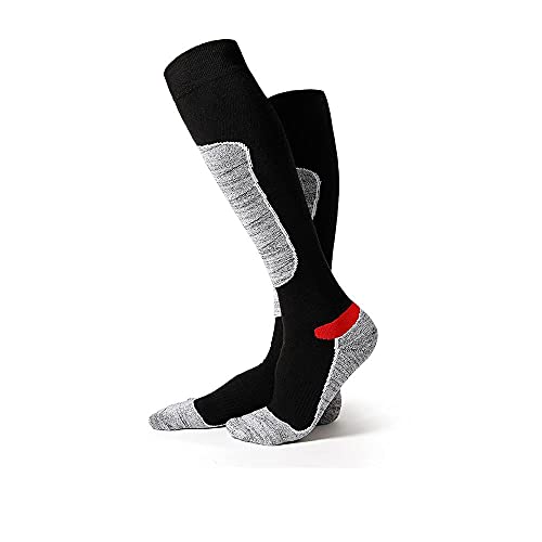 [TENOCEE] 登山 靴下 レディース スポーツ トレッキング アウトドア ソックス 女性 男性 厚手 1足セット プレゼント 吸汗速乾 通気防臭 ギフトブラック 過膝*黒*1足 画像1