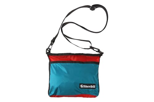 [Shoebill] サコッシュ バッグ ショルダーバッグ ナイロン 防水 小さめ おりたたみ 登山 アウトドア 軽量 (グリーンレッド) 画像1