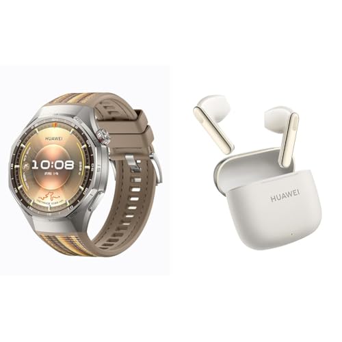 【FreeBudsセット】HUAWEI WATCH GT 6 Pro 46mm スマートウォッチ 1.47インチ大画面 最長21日間バッテリー サイクリング/登山/進化したゴルフナビ スポーツモード100種類以上 GPS搭載 心電図分析 健康/情緒モニタリング iOS/Android対応 ブラウン＋HUAWEI FreeBuds SE 3 ワイヤレスイヤホン 画像1