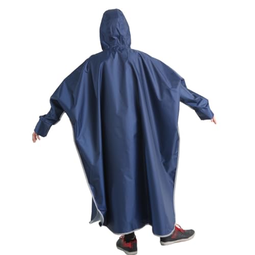 子供 レインコート カッパ ランドセル対応 男の子 キッズ レインポンチョ こども用 レインウェア 女の子 雨具 子供合羽 軽量 防水 速乾 大きいツバ 夜間反射 収納袋付き 雨ポンチョ 梅雨 豪雨 自転車 通園 通学 キャンプ アウトドア ネイビー Lサイズ 中間 画像