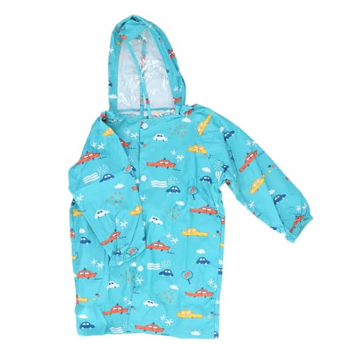 sy7005 キッズレインコート 2XL(130-140cm) アクアマリン×カー 画像1