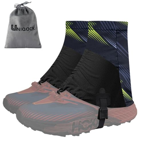 UNIQOCK ゲイター 登山用ゲイター 防水 通気 調整可能 軽量 ショートゲイター 泥除け 砂よけ 雨雪悪天候対策 男女兼用 収納袋付き キャンプ/釣り/ハイキング/登山に適しています (グリーン) 画像1