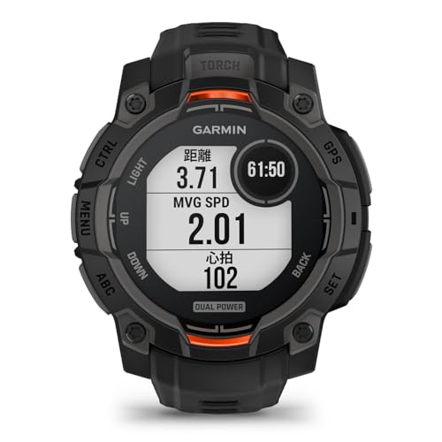 ガーミン(GARMIN) Instinct 3 45mmサイズ Dual Power Black Bezel with Black Band 010-02934-30 【ランニング・ゴルフ・登山・サイクリング等30種類以上対応】【Android/iOS対応】【Suica機能搭載】【ビジネスシーンもOK】【日本正規品】 最後 画像