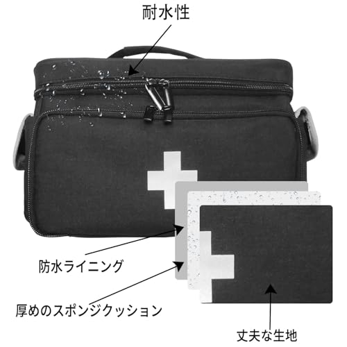 Boczif 救急キット 救急用品収納キャリーバッグ ピルボトルオーガナイザー 緊急外傷医療キット用品 防水仕様 自宅、オフィス、車内、旅行、アウトドア、キャンプ、ハイキングに最適 (ブラック) 中間 画像