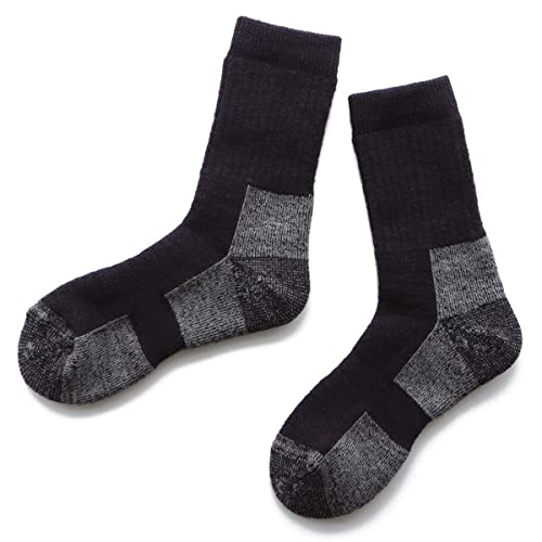 [ナイガイ] メリノウール 登山 ソックス MOUNTAINEERING SOCKS 山登り トレッキング ロングトレイル スキー スノーボード クルー丈 毛混 抗菌防臭 パイル編み メンズ＆レディース ソックス 靴下 男性 女性 紳士 婦人 プレゼント ギフト 90301018 (23-25cm, 68.ネイビー) 画像1