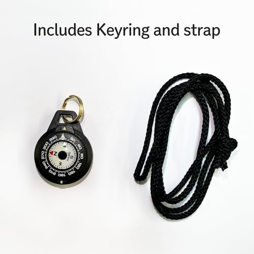 POLARIS マイクロ コンパス 防水 60m 暗闇で光る キャンプ オリエンテーリング サバイバル 水中ダイビング (キーリング付) 中間 画像