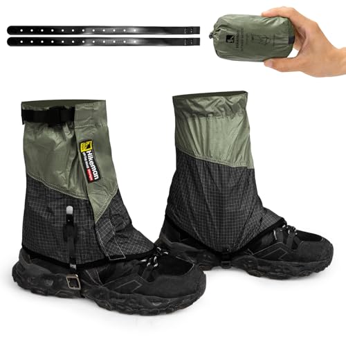 ゲイター ショート 登山 防水 軽量 交換用TPUベルト付き 高耐久性 着脱簡単 汚れ防止 泥除け 砂よけ 悪天候に対応 収納袋付き アウトドア 作業用 釣り キャンプ ハイキング (グリーン, Ｍ) 画像1
