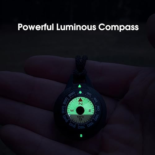 POLARIS マイクロ コンパス 防水 60m 暗闇で光る キャンプ オリエンテーリング サバイバル 水中ダイビング (キーリング付) 最後 画像