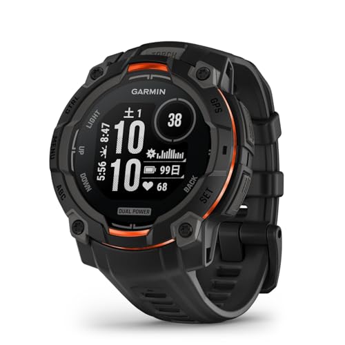 ガーミン(GARMIN) Instinct 3 45mmサイズ Dual Power Black Bezel with Black Band 010-02934-30 【ランニング・ゴルフ・登山・サイクリング等30種類以上対応】【Android/iOS対応】【Suica機能搭載】【ビジネスシーンもOK】【日本正規品】 1枚目 画像