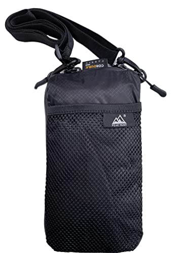 スマホショルダー ペットボトル収納 2WAY サコッシュ 撥水 防水 超軽量 登山 トラベル ハイキング 旅行 黒 PEAKHUNT(ピークハント） 画像1