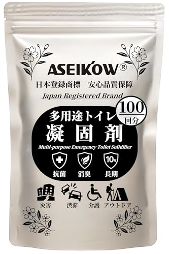 ASEIKOW® トイレ凝固剤 10年保存 簡易トイレ凝固剤 500g 100回分 防災 アウトドア 介護 小分け 携帯便利 凝固剤 トイレ 凝固剤のみ (100回分(500g)) 1枚目 画像