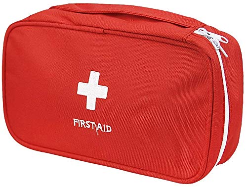 First Aid Bag - First Aid Kit Bag Empty for Home Outdoor Travel Camping Hiking, Mini Empty Medical Storage Bag Portable Pouch (Red) 1枚目 画像