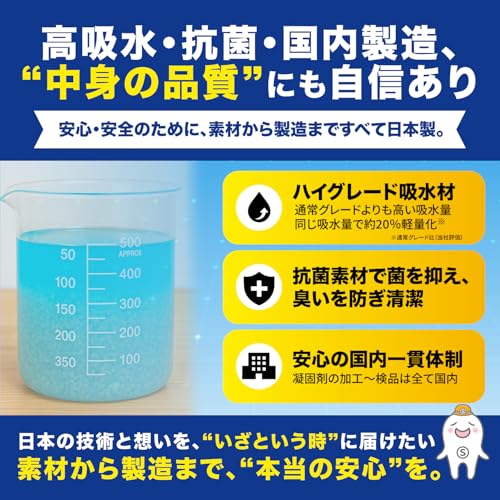 【安心の日本製凝固剤使用】 エスまるくん 凝固剤 簡易トイレ 携帯トイレ 非常用トイレ 災害用トイレ 15年保存 (100回分（凝固剤のみ）) 中間 画像