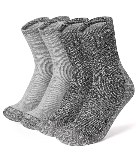 [HASOME] 靴下 メンズ ウール 厚手 冬用 【極暖・極厚手・毛玉出来にくい】 ウールソックス 登山用靴下 防寒 温かい靴下 裏起毛 吸汗 消臭 室内 アウトドア スキー キャンプ スポーツソックス 2足セット (L(23~27cm) 画像1