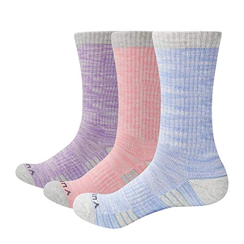 [YUEDGE] 靴下 レディース 登山 アウトドアウエア スポーツ トレッキング ハイキング ウォーキング用ソックス 高級綿 通気吸汗 抗菌防臭 3足セット 21-25cm 画像1