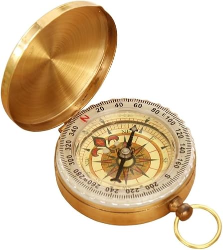 方位磁针 羅針盤 方位磁石 方向指示 コンパス 黄銅合金 キャンプ 登山 ハイキング【夜光】 1枚目 画像