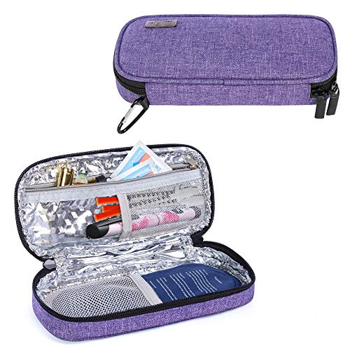 Luxja インスリンポーチ カラビナ付き インスリン注射用品収納 紫 1枚目 画像