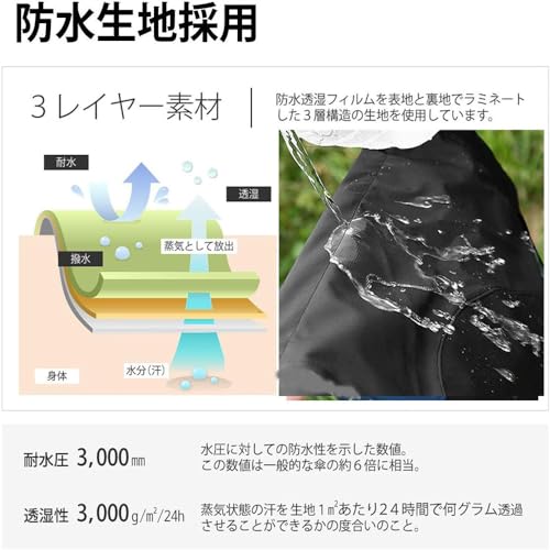 UNIQOCK 登山用ゲイター 防水 通気 ロングゲイター スパッツ レッグカバー 超軽量 コンパクト 撥水 泥除け 砂よけ 蚊避け 高耐久性 耐摩耗性 通気 アウトドア 雪山 メンズ レーディス 雨雪悪天候対策 男女兼用 装着簡単 収納袋付き-グリーン 中間 画像