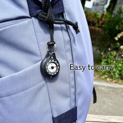 POLARIS マイクロ コンパス 防水 60m 暗闇で光る キャンプ オリエンテーリング サバイバル 水中ダイビング (キーリング付) 中間 画像