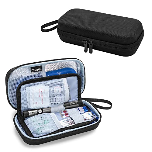 BAFASO インスリンケース インスリン注射用品収納 ハードケース 断熱アルミホイル裏地 (保冷剤なし) 黒 1枚目 画像