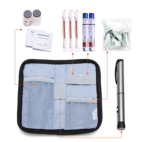 BAFASO インスリンケース インスリン注射用品収納 ハードケース 断熱アルミホイル裏地 (保冷剤なし) 黒 中間 画像