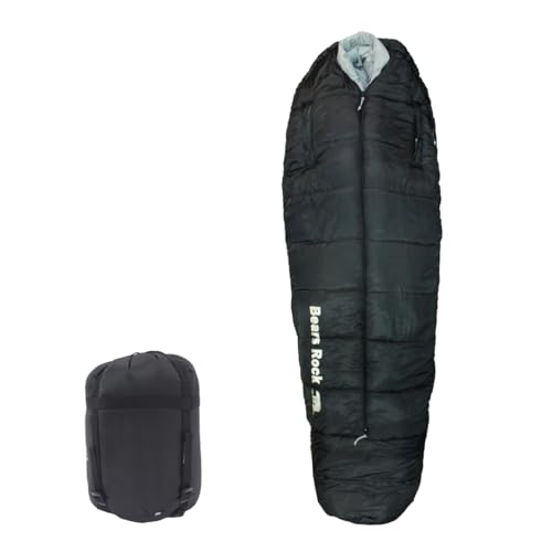 Bears Rock ベアーズロック -15度 寝袋 シュラフ マミー型 センタージッパー 4シーズン対応 FX-451G オールブラック 画像1